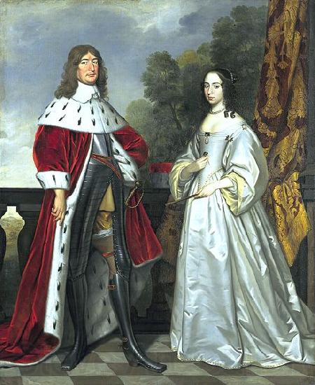 Gerard van Honthorst Double portrait of Friedrich Wilhelm I (1620- 1688) and Louise Henriette (1627-1667).